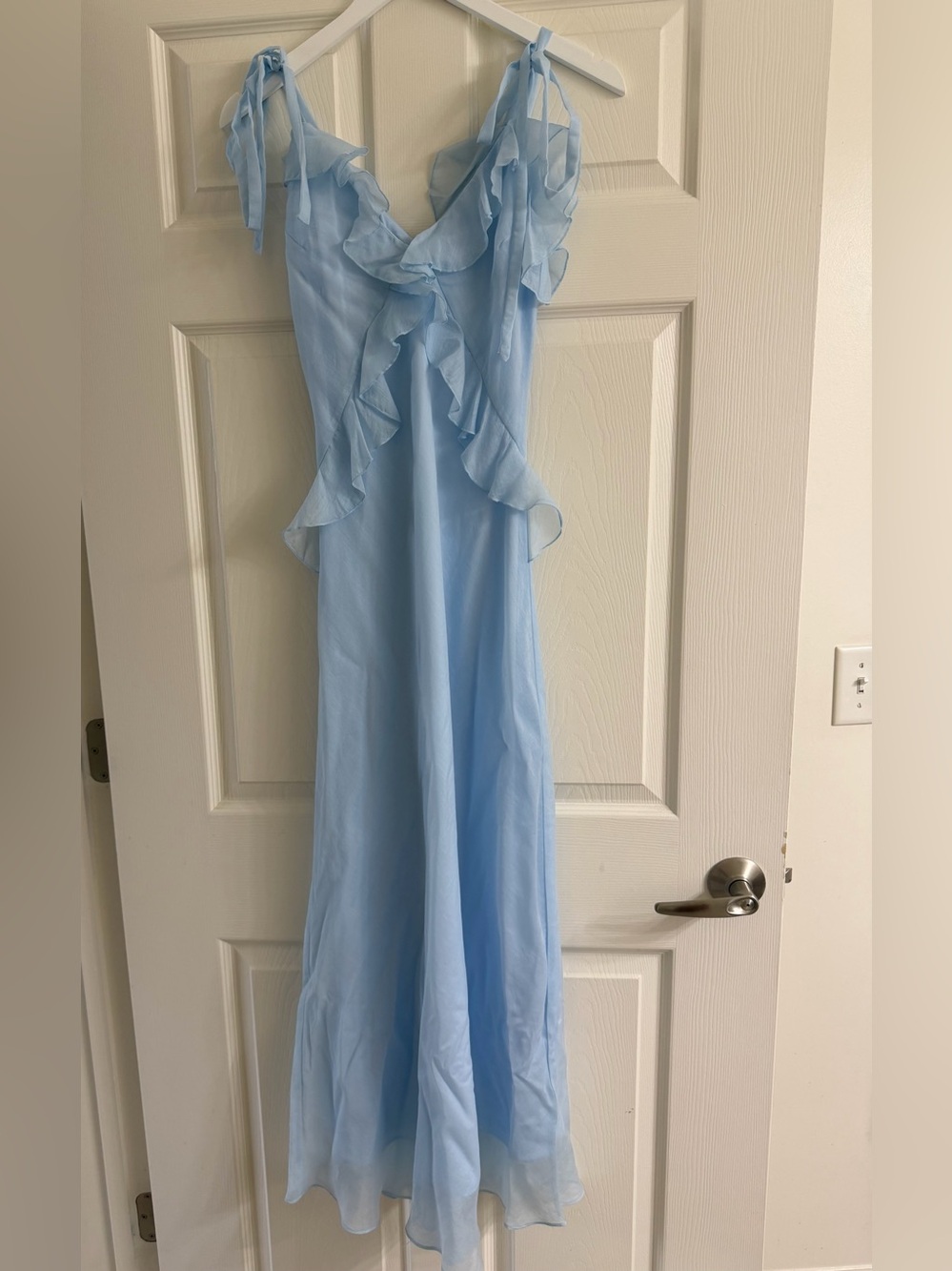 Steve Madden Light Blue Ruffle Maxi Dress